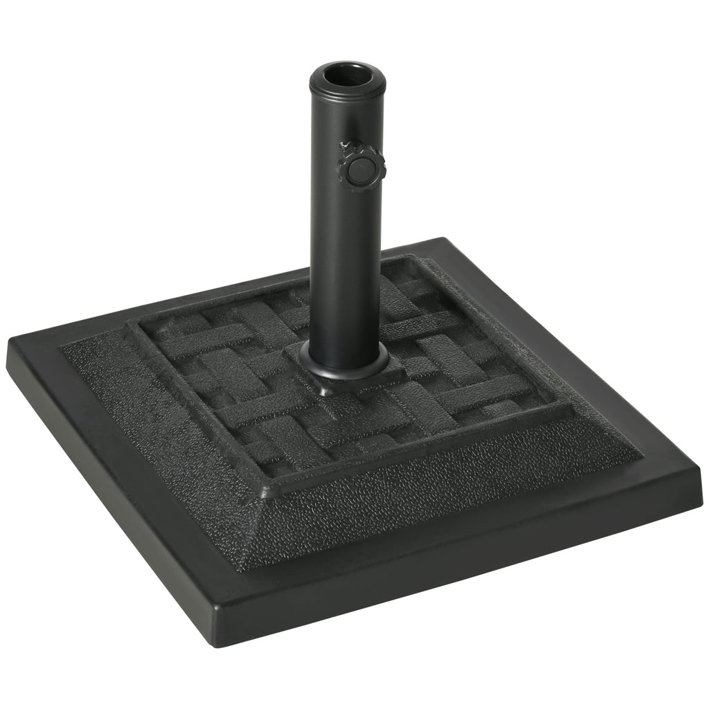 26 lb Heavy Duty Patio Umbrella Base, Square Resin Market Umbrella Stand for Outdoor, Garden, Backyard, Black