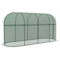 9.8' x 3.3' Plant Protector Tent, Crop Cage with Zipped Door and Ground Stakes for Garden, Yard, Lawn