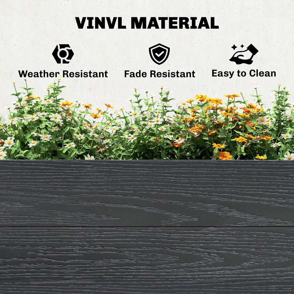 Vinyl Raised Garden Bed Kit, 3 x 3 x 1ft Elevated Garden Box with Open Bottom, Screwless Outdoor Planter Box