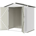6.5' x 4'  Outdoor Storage Shed, Metal Garden Shed with Lockable Double Doors, 4 Vents, Silver-White