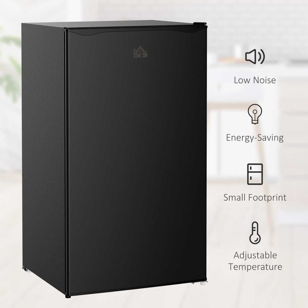 Compact Refrigerator, Mini Fridge with Freezer, Adjustable Shelf, Mechanical Thermostat and Reversible Door, Black