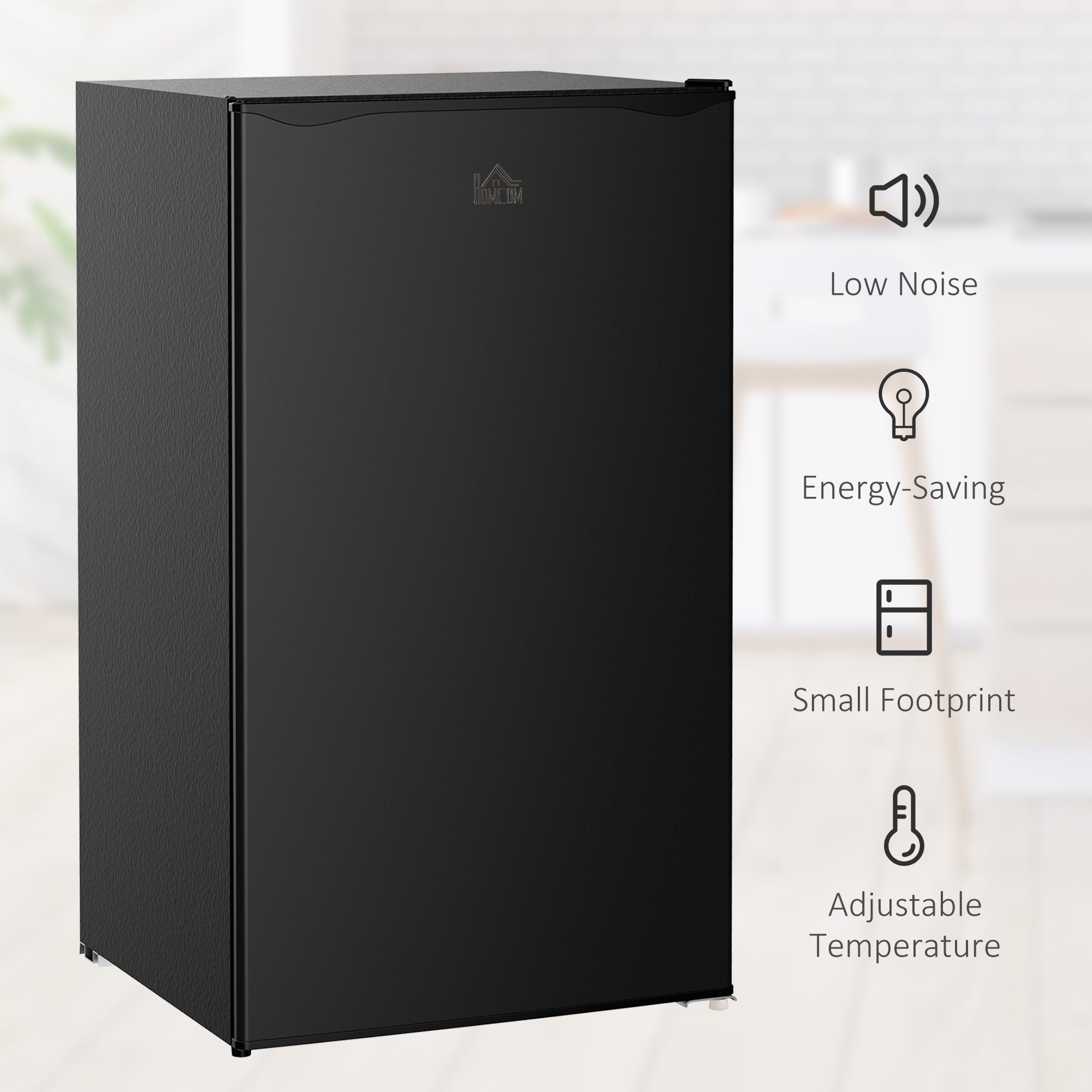 Compact Refrigerator, Mini Fridge with Freezer, Adjustable Shelf, Mechanical Thermostat and Reversible Door, Black
