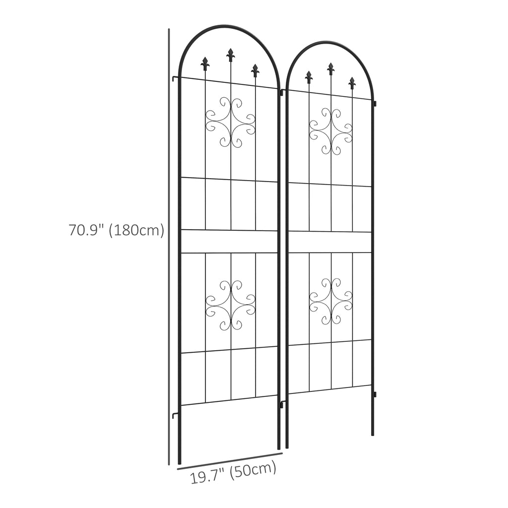 Metal Trellis Set of 6, Garden Trellis for Climbing Plants Support Frames, Arrow Design
