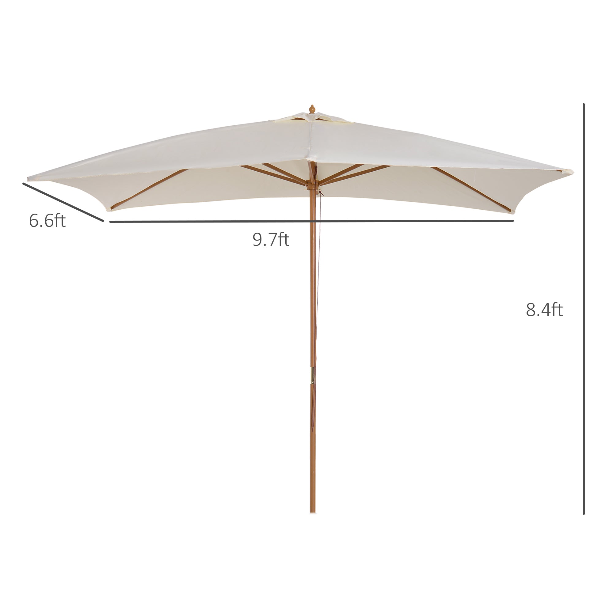 Patio Umbrella Market Patio Sun Umbrella Rectangle Cream White