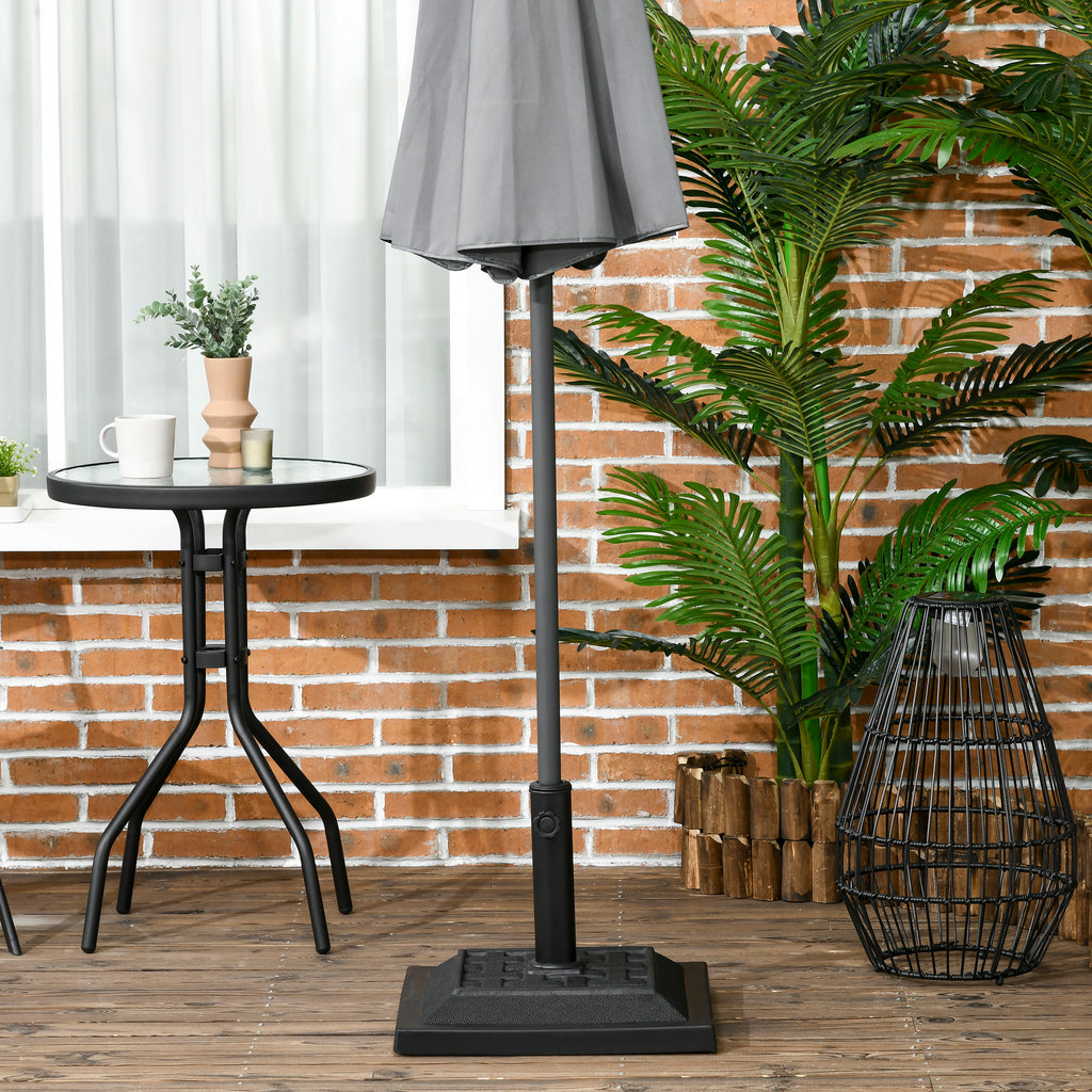 26 lb Heavy Duty Patio Umbrella Base, Square Resin Market Umbrella Stand for Outdoor, Garden, Backyard, Black