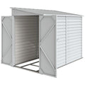 4.6' x 9' Steel Outdoor Storage Shed, Lean to Shed, Metal Tool House with Foundation Kit, Lockable Doors, Gloves and 2 Air Vents for Backyard, Patio, Lawn, White