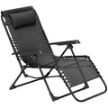 Folding Zero Gravity Chair, 5-Position Adjustable Outdoor Lounge Chair Recliner with Headrest, Black