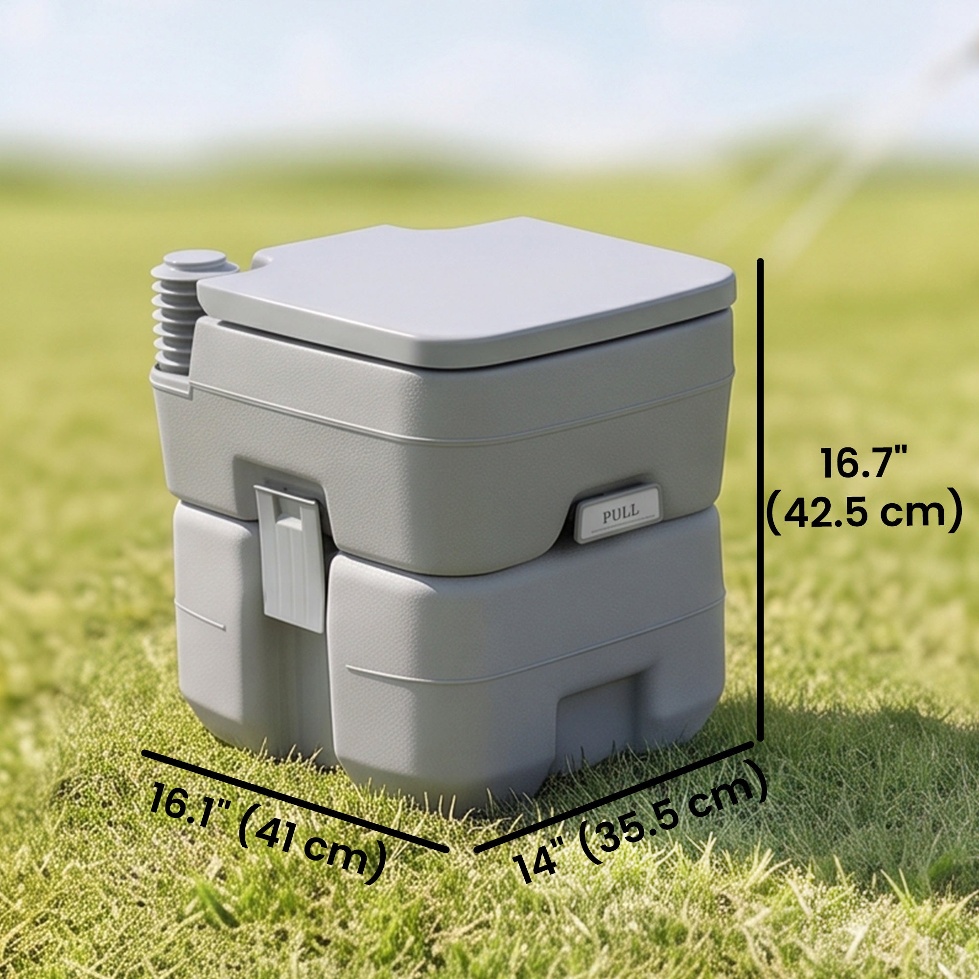 Portable Toilet for Adults, Travel Toilet with 2 Detachable Tanks, Camping Toilet for Trips, 5.3 Gallon (20L), Grey