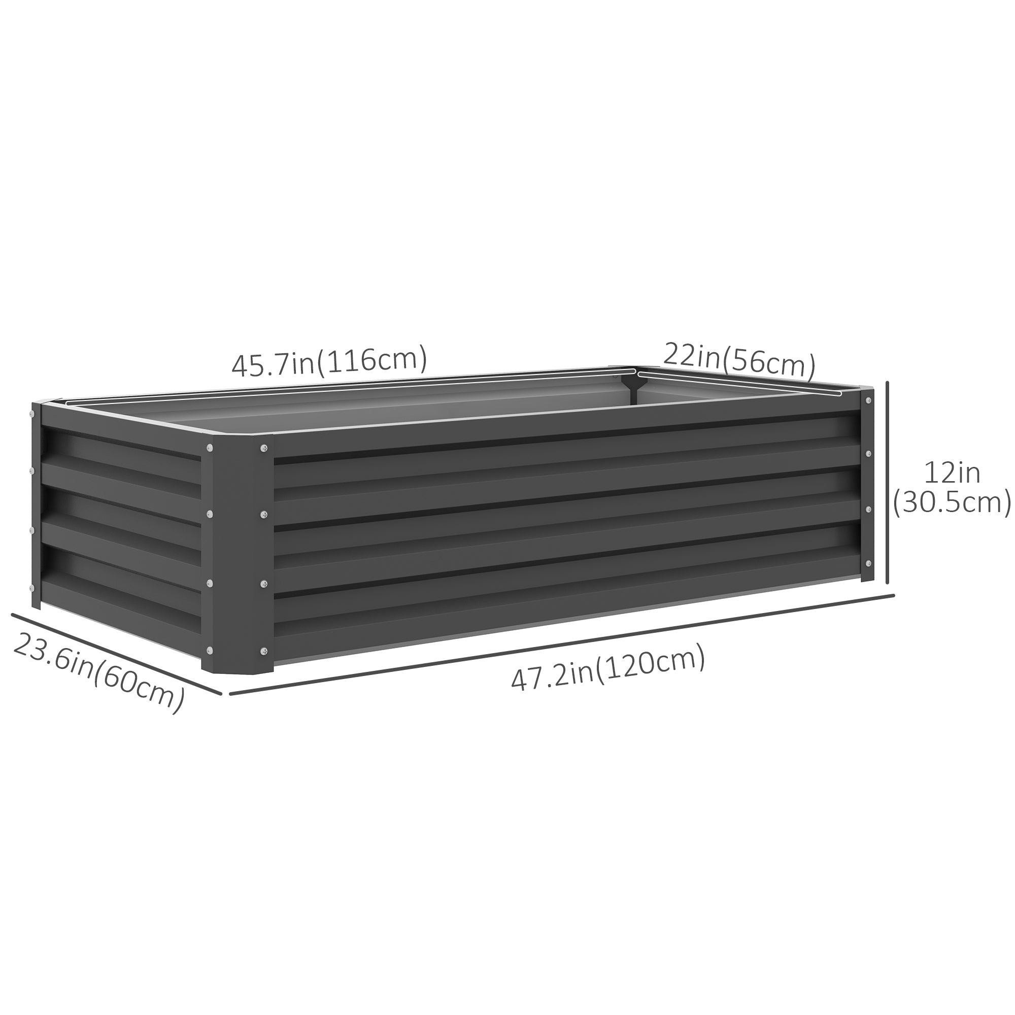 Galvanized Raised Garden Bed, Outdoor Planter Box for Vegetables, Flowers, Herbs, 4' x 2' x 1', Light Grey