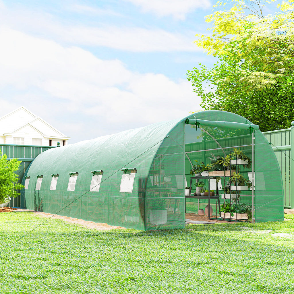 26' x 10' x 6.6' Large Walk in Tunnel Greenhouse Garden Plant Seed Green House Premium Steel Frame