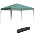 10 x 10ft Folding Pop Up Tent Outdoor Gazebo Canopy with Carrying Bag, Dark Green