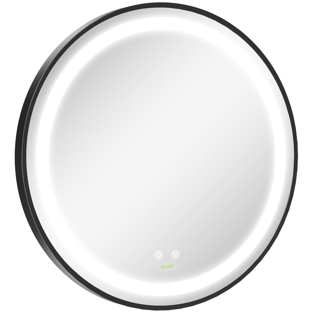 LED Bathroom Mirror for Vanity, Dimmable Lighted Anti Fog Wall Mirror with 3 Temperature Colors, Plug-in, 28 Inch