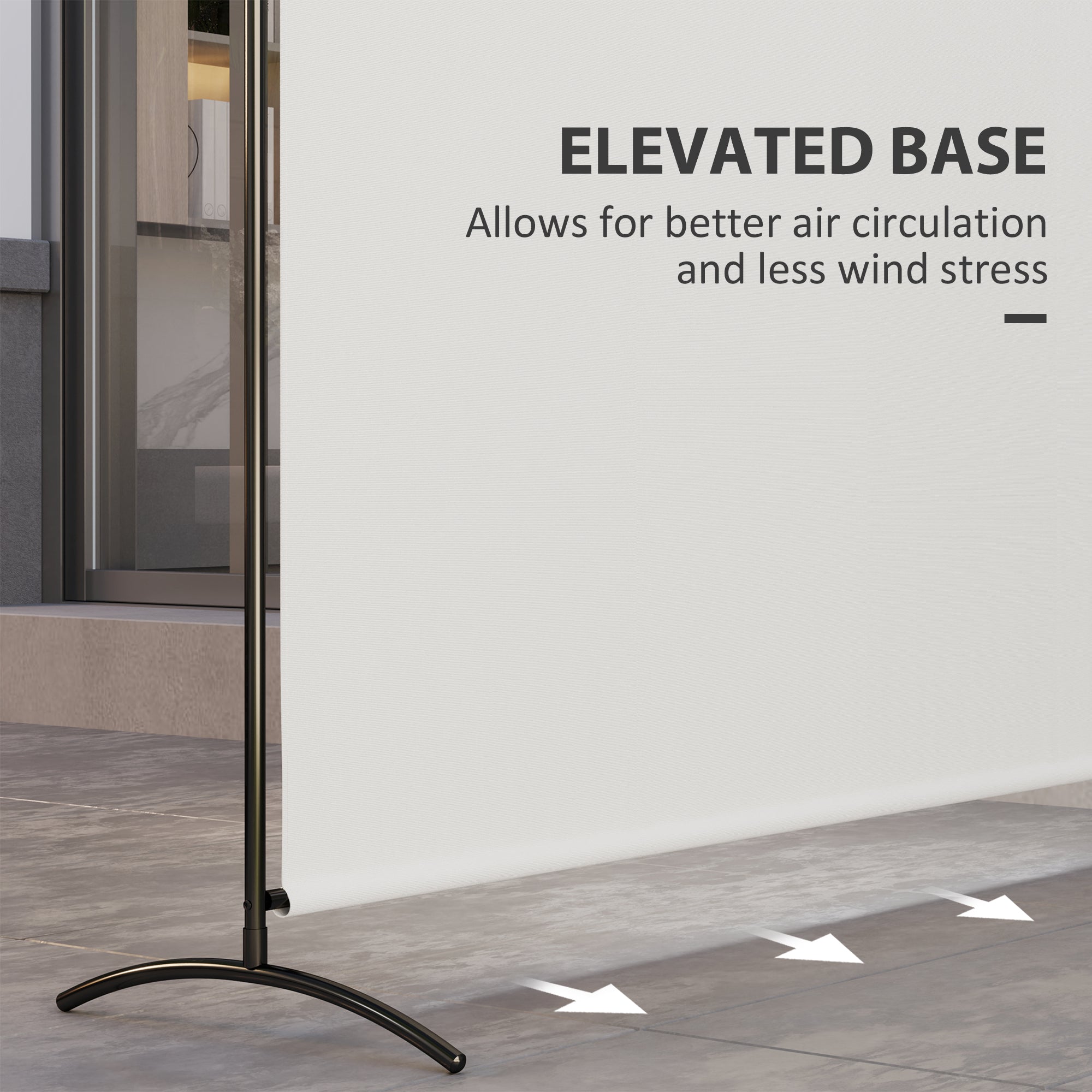 Single Panel Room Divider, UV30+ Privacy Screen, Indoor Outdoor Privacy Panel with Stable Base, Beige
