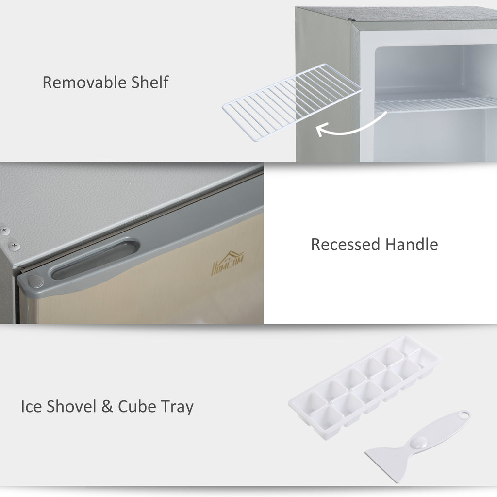 1.1 Cu. Ft. Mini Freezer, Compact Upright Freezer with Reversible Door, Removable Shelf, Adjustable Temperature, Grey