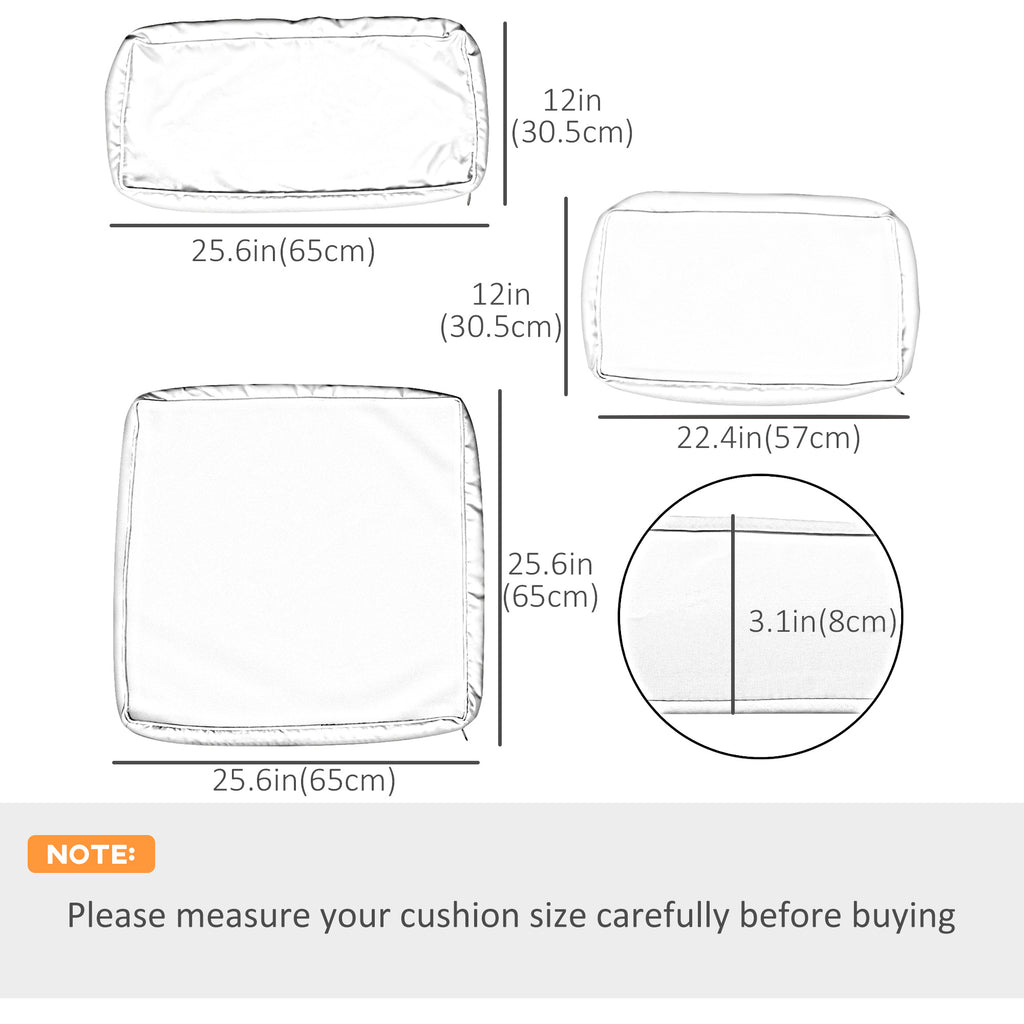 Outdoor 14pc Patio Rattan Sofa Set Cushion Polyester Cover Replacement Set - No Cushion Included Beige