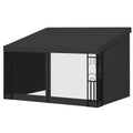 10' x 13' Outdoor Pergola, Wall Mounted Hardtop Lean-to Gazebo with 2 Curtains and 2 Nettings, UV Resistant, for Patio, Deck, Dark Grey