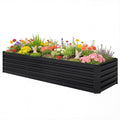 8 x 2.6 x 1.5ft Galvanized Raised Garden Bed, Reinforced Outdoor Planter Box with Open Bottom, Black