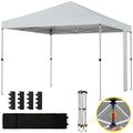 9.6 x 9.6 ft Pop Up Canopy Tent with Pockets, UPF 50+ 1-Button Push Outdoor Instant Canopy with Sandbags, Wheeled Bag