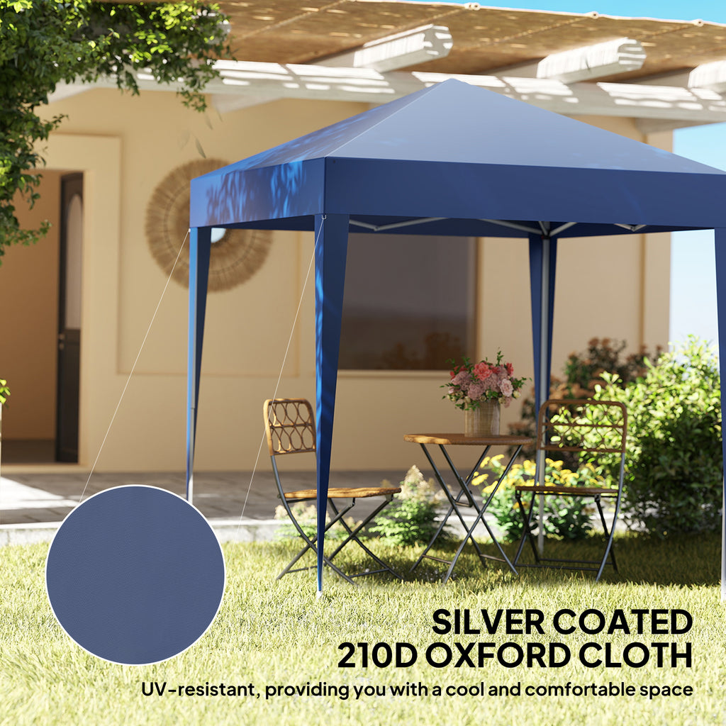 6.6'x6.6' Pop Up Canopy Tent with Sidewalls, Instant Sun Shelter Camping Gazebo with Carry Bag, Blue