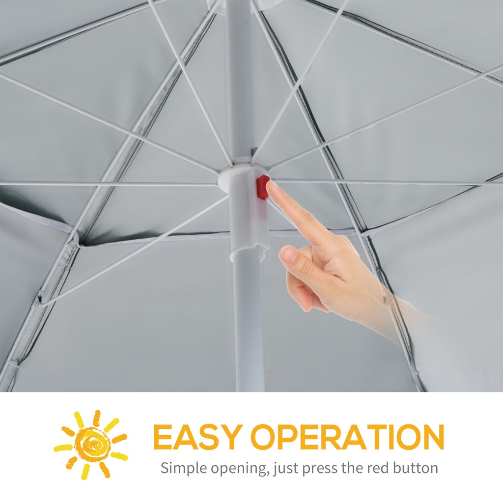 7.5FT 2-in-1 Umbrella Shelter with Carry Bag, Beach Sport Umbrella with Silver Coated UPF50+ UV Protection Dark Green