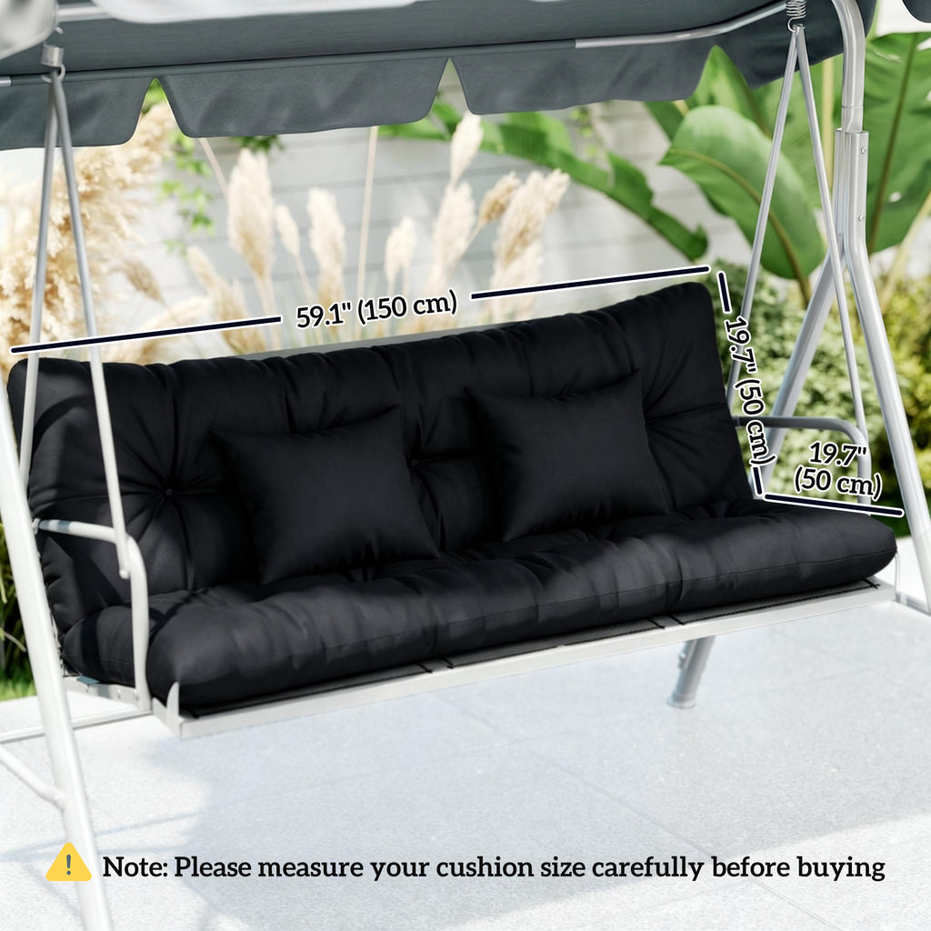 4-Piece Back and Seat Cushion Pillows Replacement and Pillows, Patio Chair Cushions Set with Ties, Black
