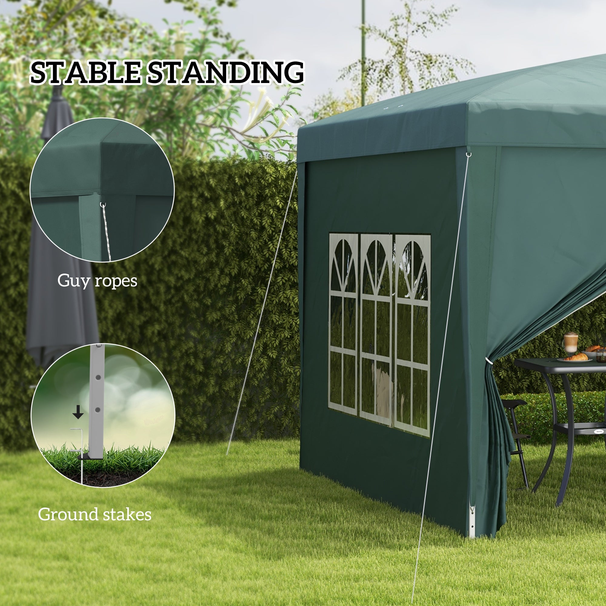 10'x10' Outdoor Pop Up Party Tent Wedding Gazebo Canopy with Carrying Bag (Dark Green)