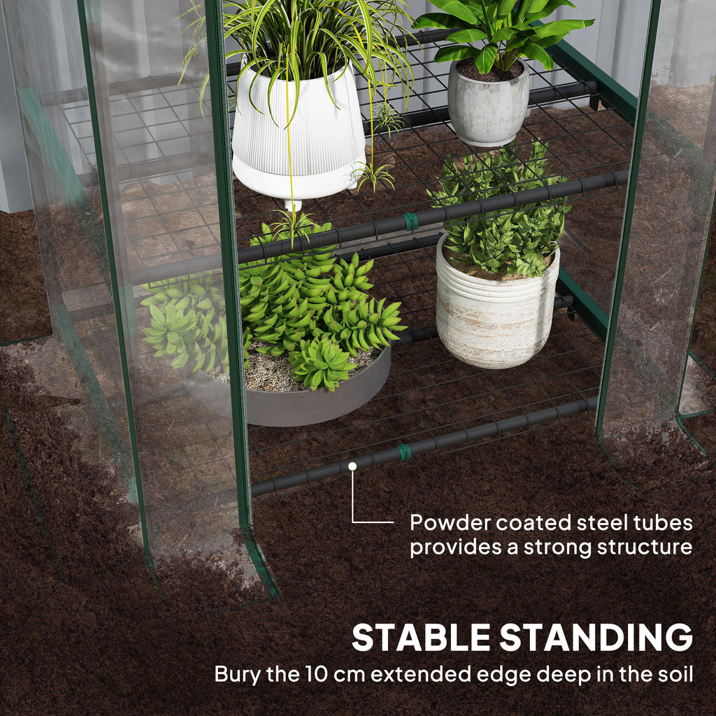 5 Tier Mini Greenhouse, Portable Outdoor Flower Stand with Shelf Clips, Indoor Greenhouse with Steel Frame, Transparent, 27.25" x 19.25" x 76", Clear