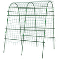Arched Garden Trellis w/ Climbing Net Metal Cucumber Plant Trellis A-Frame for Climbing Plants 57" x 66" x 81"