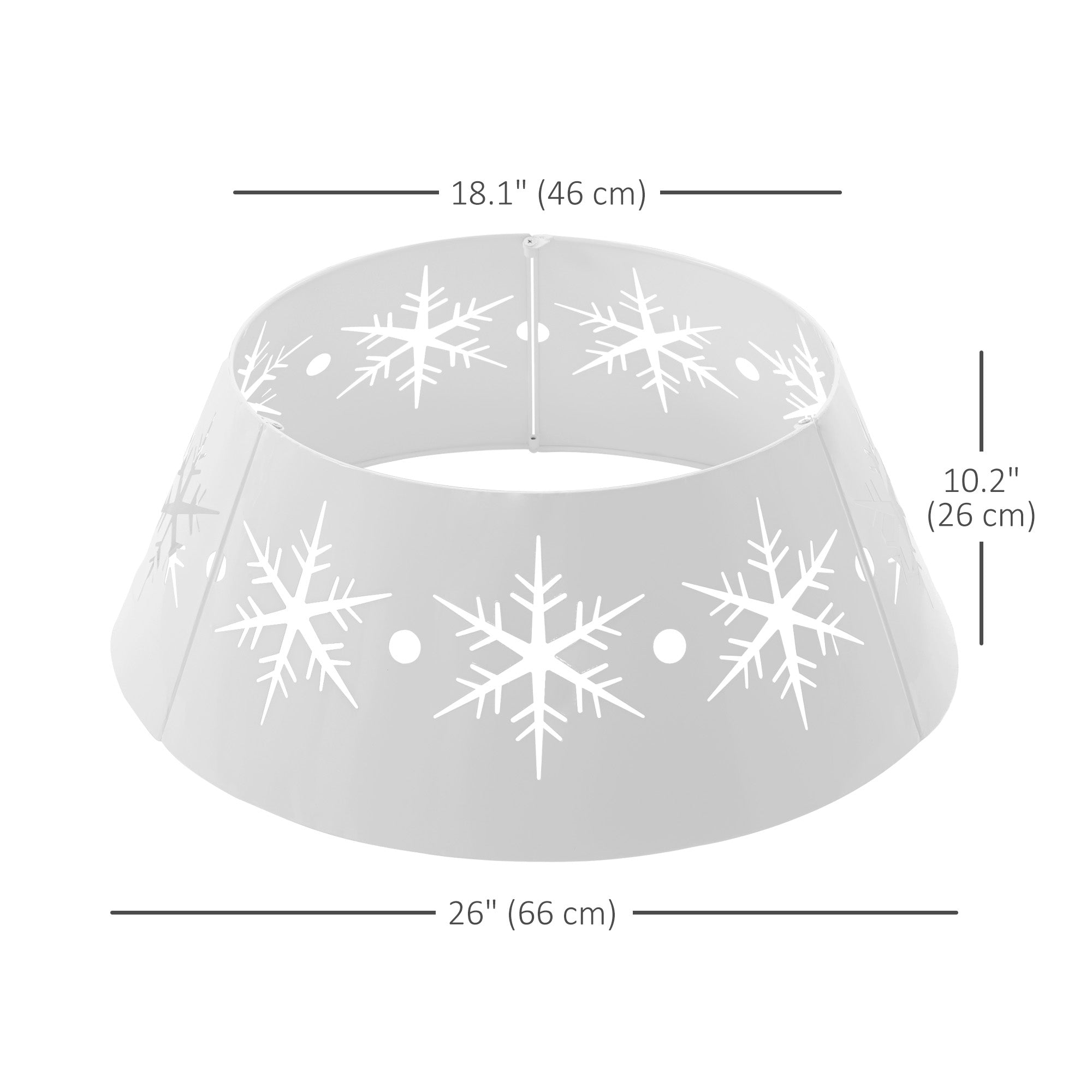 26" Christmas Tree Base Cover, Christmas Tree Collar with Hollow Snowflake Patterns for Home Decoration, White