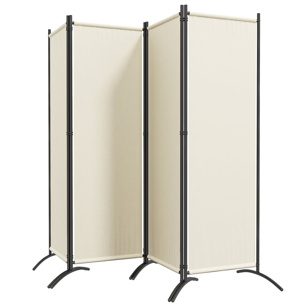 Folding Room Divider, Privacy Screen for Home Office Bedroom, 5.6FT Tall, Cream White