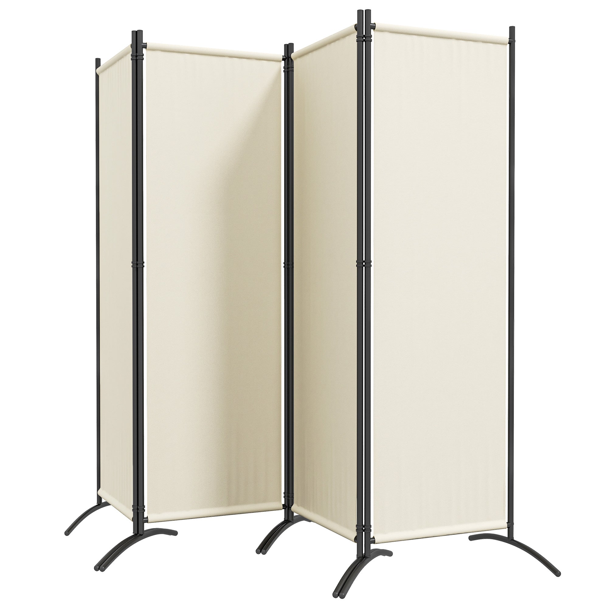Folding Room Divider, Privacy Screen for Home Office Bedroom, 5.6FT Tall, Cream White