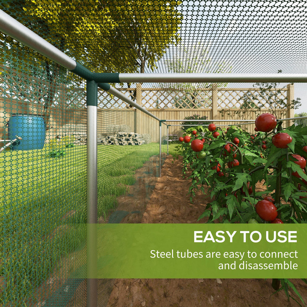 12' x 4' Plant Protection Cage with Zipper Roll-Up Door, Plant Protector from Animals with Galvanised Steel Frame