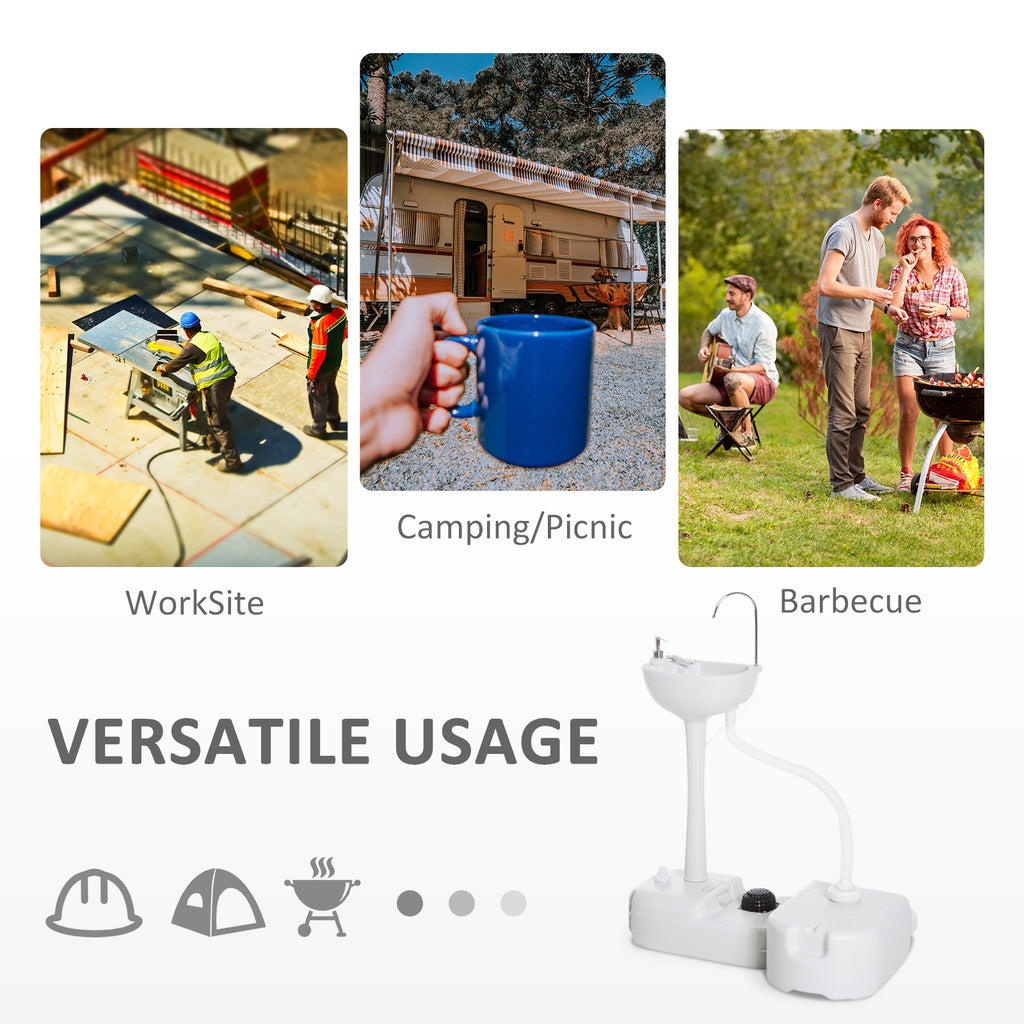 Portable Camping Sink â€” Hand Wash Station Basin with Recovery Tank, Soap Dispenser and Towel Holder