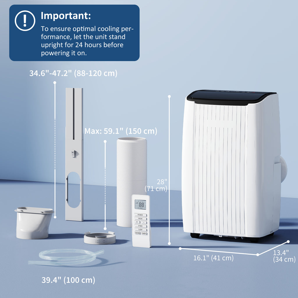 12000 BTU 5-in-1 Portable Air Conditioner with Cool, Heat, Dehumidifier, Fan, Sleep, WiFi Voice Control, White