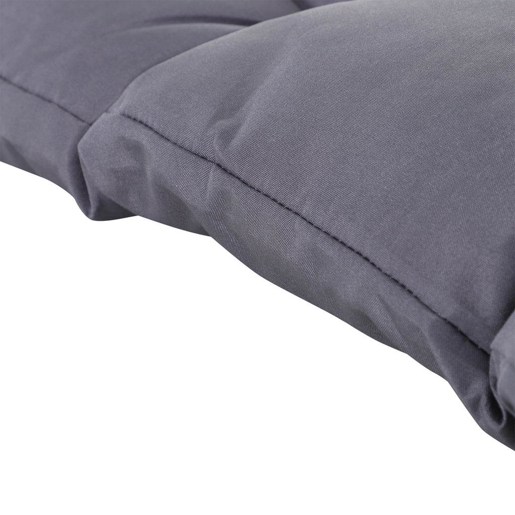 2 Seater Garden Bench Cushion, Soft Thick Outdoor Non-Slip 2 Seater Soft Pad With Backrest for Garden Patio, 52" x 43" x 4", Dark Grey