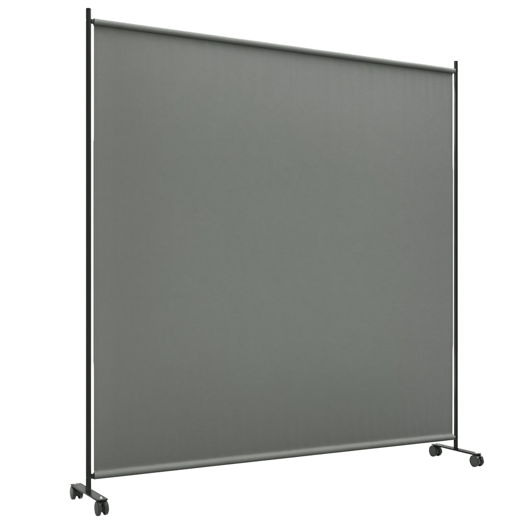 Indoor Room Divider with Castor Wheels, Rolling Privacy Screen for Home Office Bedroom, 6ft Tall