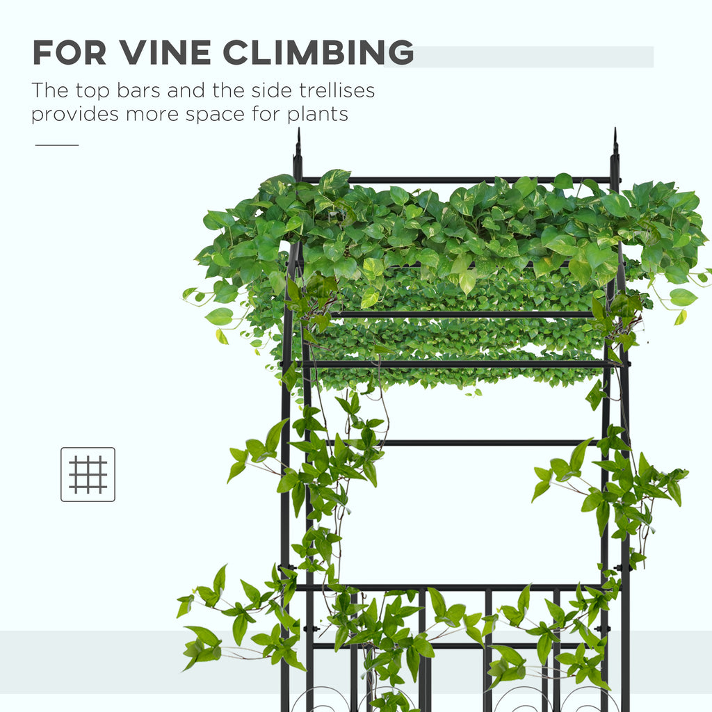 8.7FT Garden Arch Trellis, Outdoor Wedding Arbor for Ceremony with Scrollwork Design for Climbing Roses, Vines and Plants