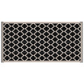 Reversible Outdoor RV Rug, 9' x 18' Patio Floor Mat, Plastic Straw Rug for Backyard, Deck, Picnic, Beach, Camping, Black and Beige