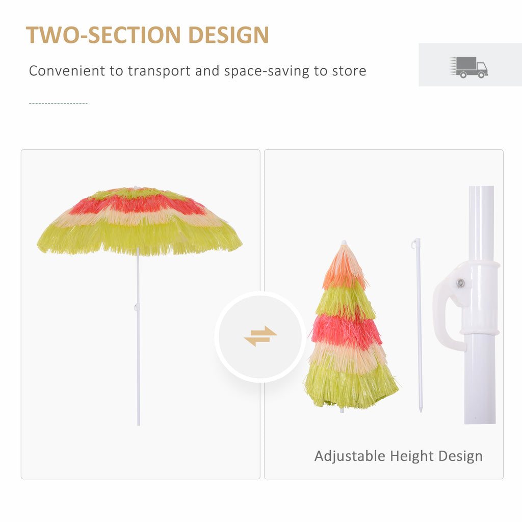 6FT Beach Umbrella Tilt Sunshade Height Adjustable Outdoor Market Patio Yard Crank Deck Sun Shade, Multi-color