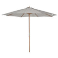 10' x 8' Wooden Patio Umbrella, Garden Parasol, Outdoor Sunshade Canopy with Bamboo Rib for Outdoor, Grey
