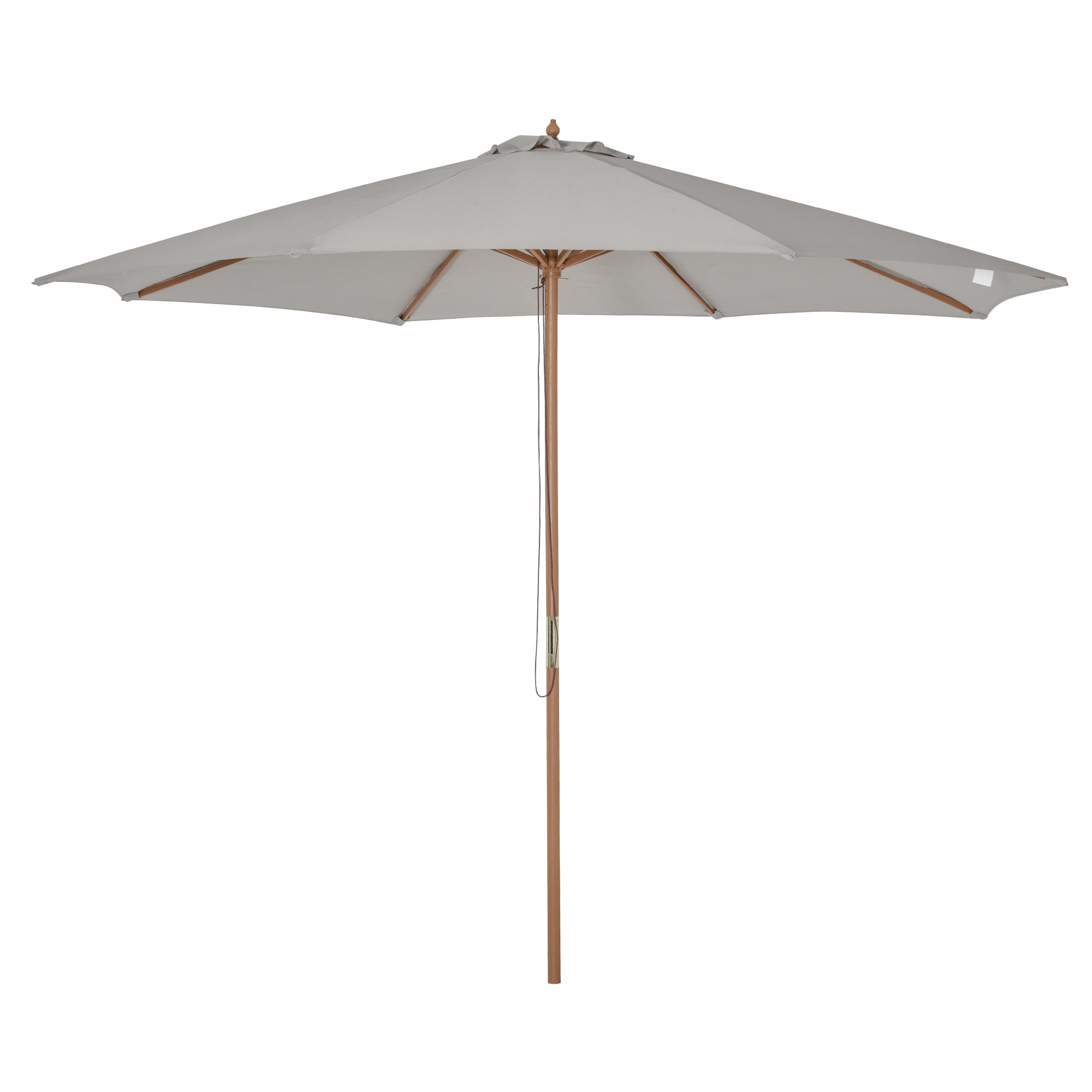 10' x 8' Wooden Patio Umbrella, Garden Parasol, Outdoor Sunshade Canopy with Bamboo Rib for Outdoor, Grey