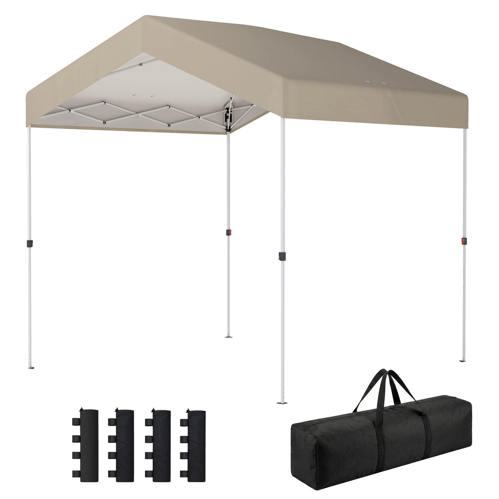 8 x 8 ft Pop Up Canopy Tent with 1-Button Push Easy Setup, UPF 50+ A-Frame Outdoor Instant Canopy, Beige