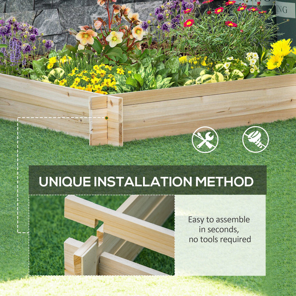 39'' x 39'' Screwless Raised Garden Bed, Wooden Planter Box, Easy DIY Herb Garden for Vegetable Flower Herb Outdoor Lawn Yard Patio