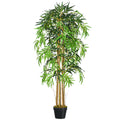 5FT Artificial Bamboo Tree, Fake Plant with 1095 Leaves, Greenery Plant in Nursery Pot for Indoor, Green