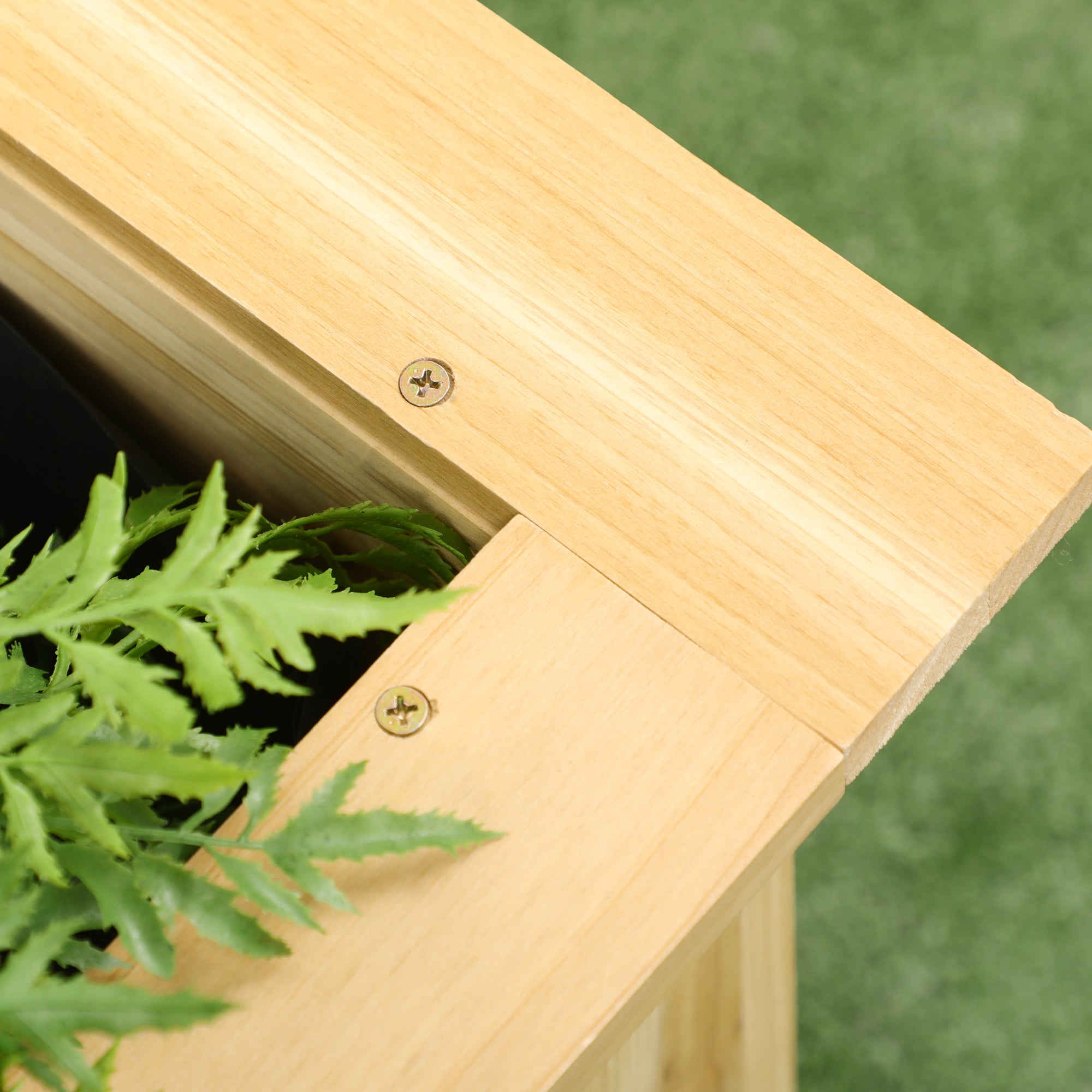 Raised Garden Bed, 47.2" x 47.2" x 19.7" Wooden Elevated Planter Box Outdoor with Legs, for Vegetables, Flowers, Herbs, L-shaped, Natural