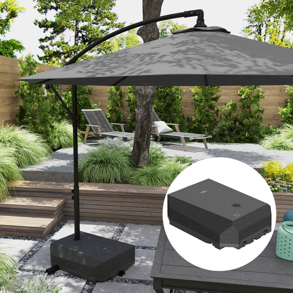 Umbrella Base Plastic Umbrella Stand for Cantilever Umbrella with Wheels, Heavy Duty Umbrella Stand, Water/Sand Filled