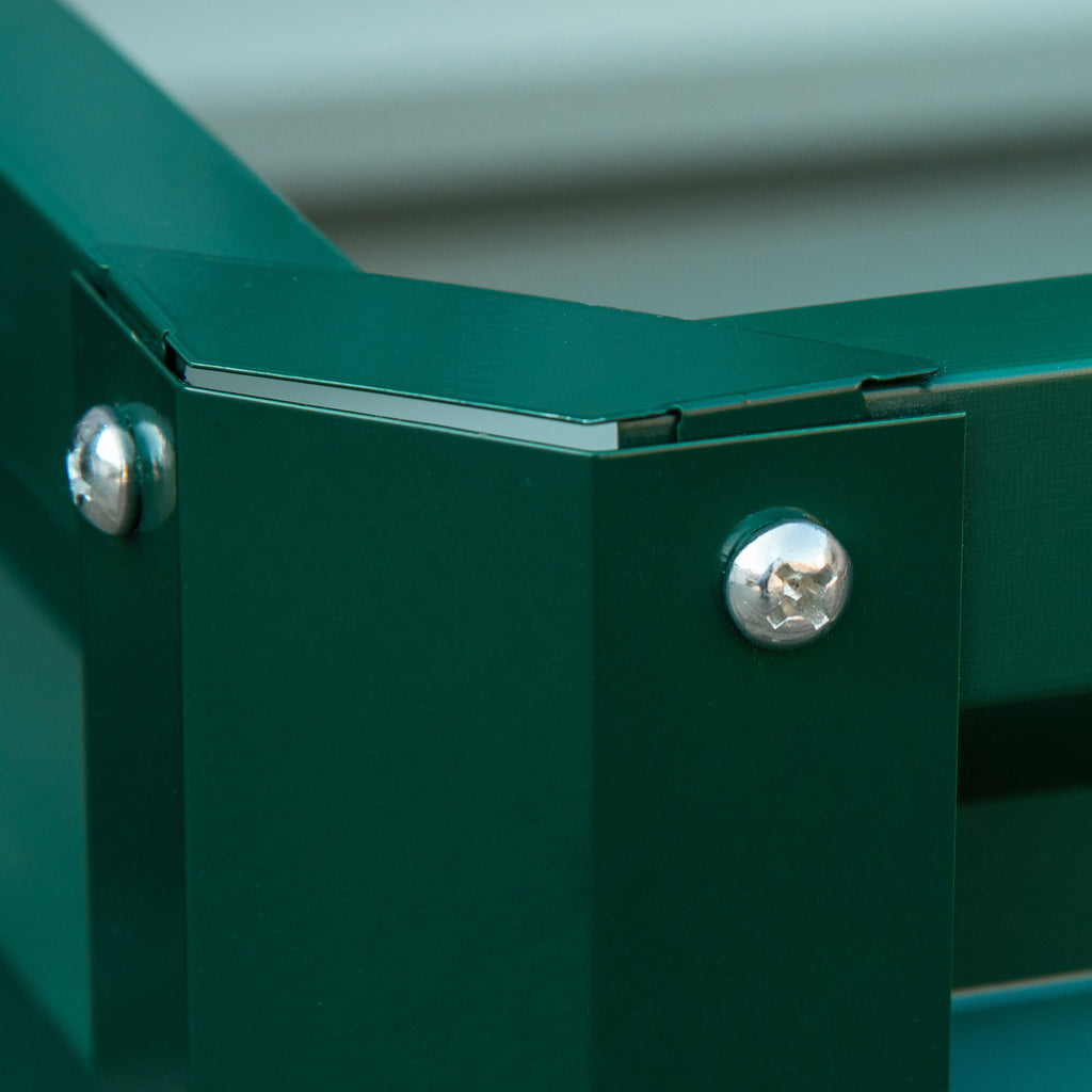 2' x 2' x 1' 2-Pieces Raised Garden Bed with Galvanised Steel Frame for Vegetables, Flowers, Herbs, Green