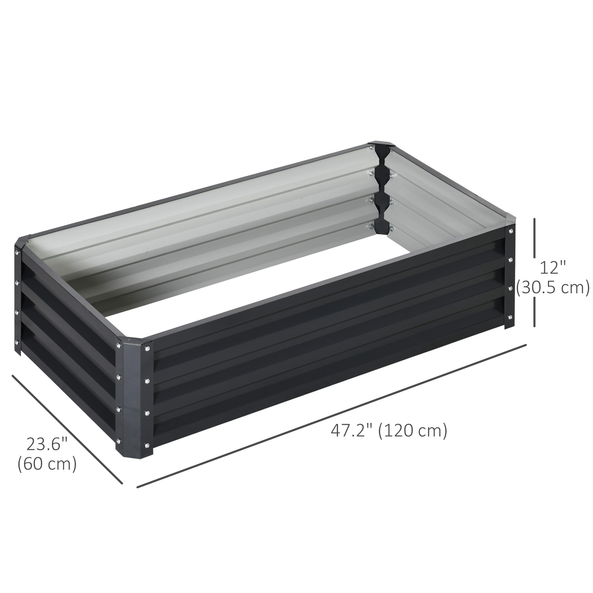 Galvanized Raised Garden Bed, Outdoor Planter Box for Vegetables, Flowers, Herbs, 4' x 2' x 1', Grey