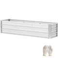 6' x 1.5' x 1.3' Galvanized Raised Garden Bed, Elevated Large Metal Planter Box w/ Install Gloves for Backyard, Patio to Grow Vegetables, Herbs, and Flowers, Silver