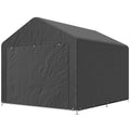 6.6' x 7.8' Portable Shed, Waterproof Bike Tent with Roll-up Zipper Door and Galvanised Steel Frame, Dark Grey